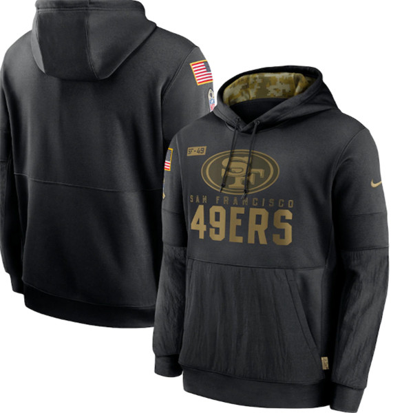 Men's San Francisco 49ers Black NFL 2020 Salute To Service Sideline Performance Pullover Hoodie Men's San Francisco 49ers Black NFL 2020 Salute To Service Sideline Performance Pullover Hoodie